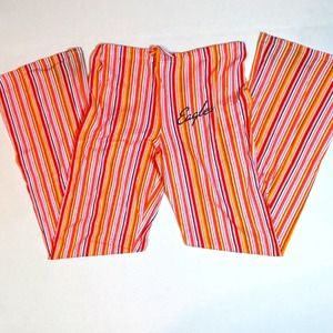 MV Sport Drawstring Lounge Pants Striped Orange Multi